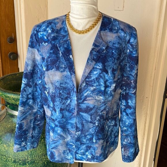 Blue Coldwater Creek jacket size P 12 - Picture 1 of 11